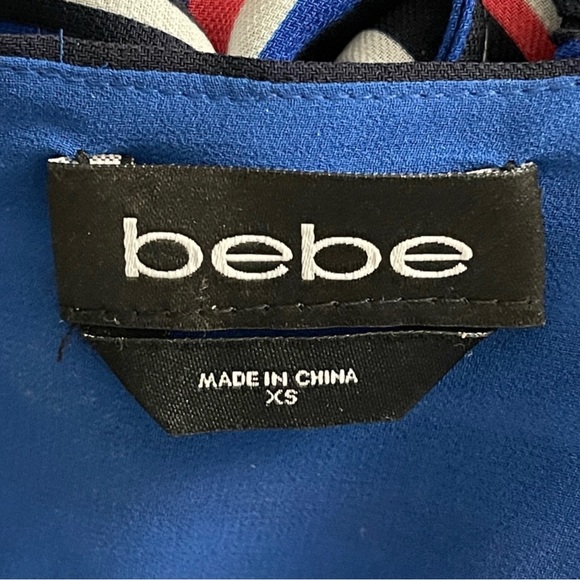 Bebe Multi color Striped shoulder sleeves Blouse - Picture 4 of 5